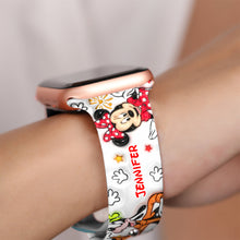 Load image into Gallery viewer, Personalized Puffy Mouse Ears Apple Watch Band Custom Name Gift

