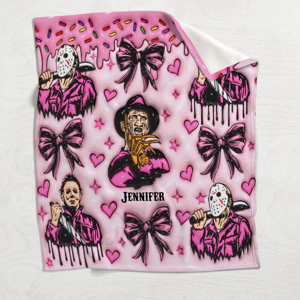 Personalized Horror Movie Fan Blanket Custom Gift for Birthday Halloween