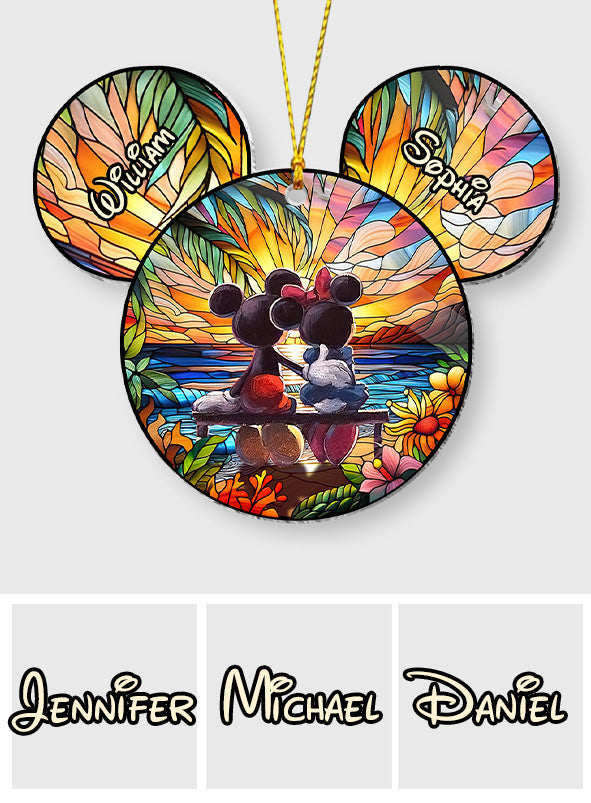Personalized Romantic Mouse Couple Acrylic Ornament for Christmas
