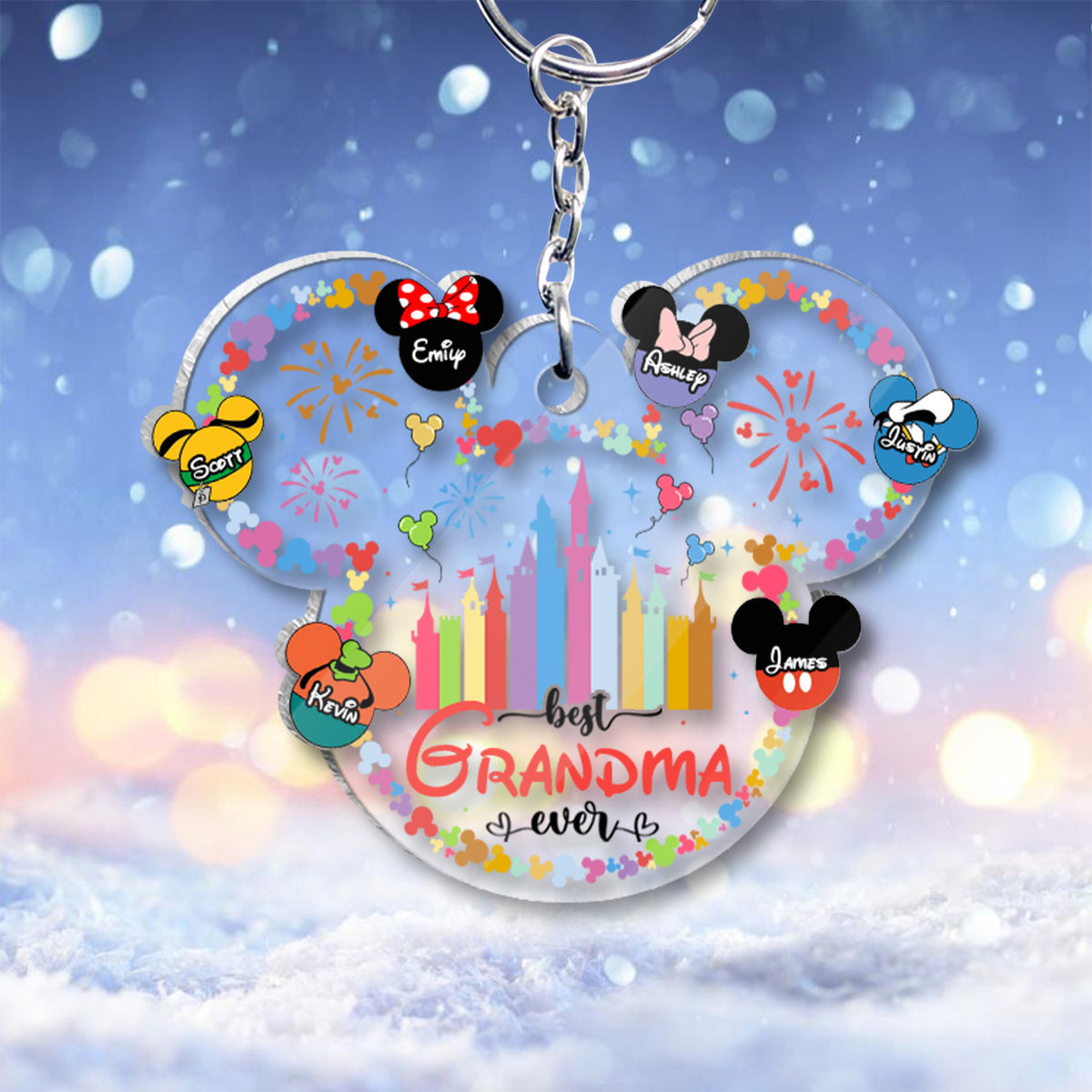 Personalized Best Grandma Ever Acrylic Keychain Gift