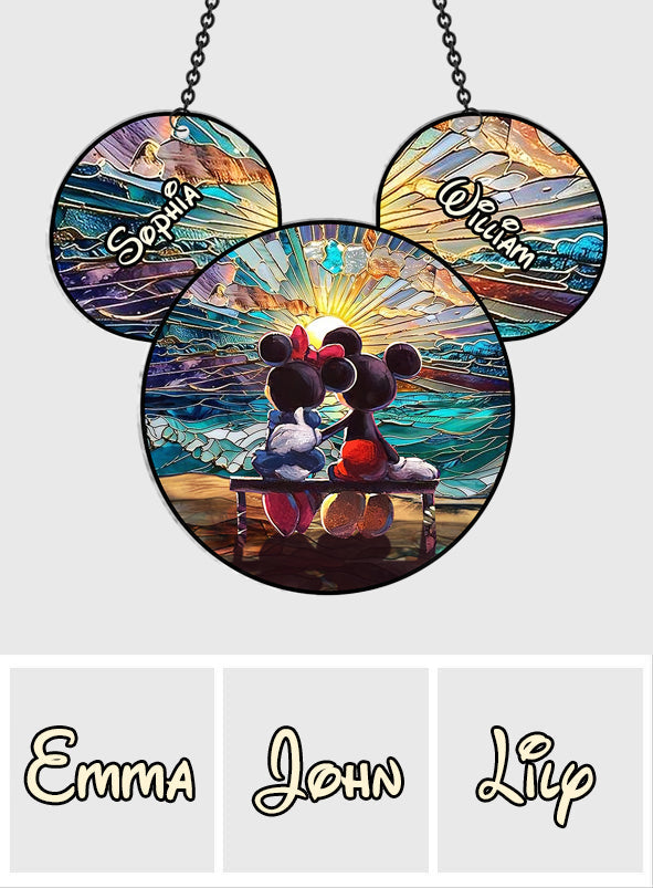 Personalized Beach Couple Suncatcher Ornament Gift for Home