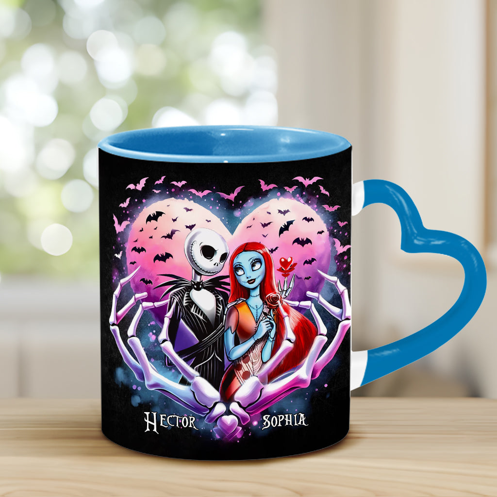 Personalized Heart Handle Mug Custom Couple Gift for Valentine's Day