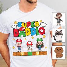 Load image into Gallery viewer, Personalized Super Daddio T-shirt &amp; Hoodie Gift for Dad
