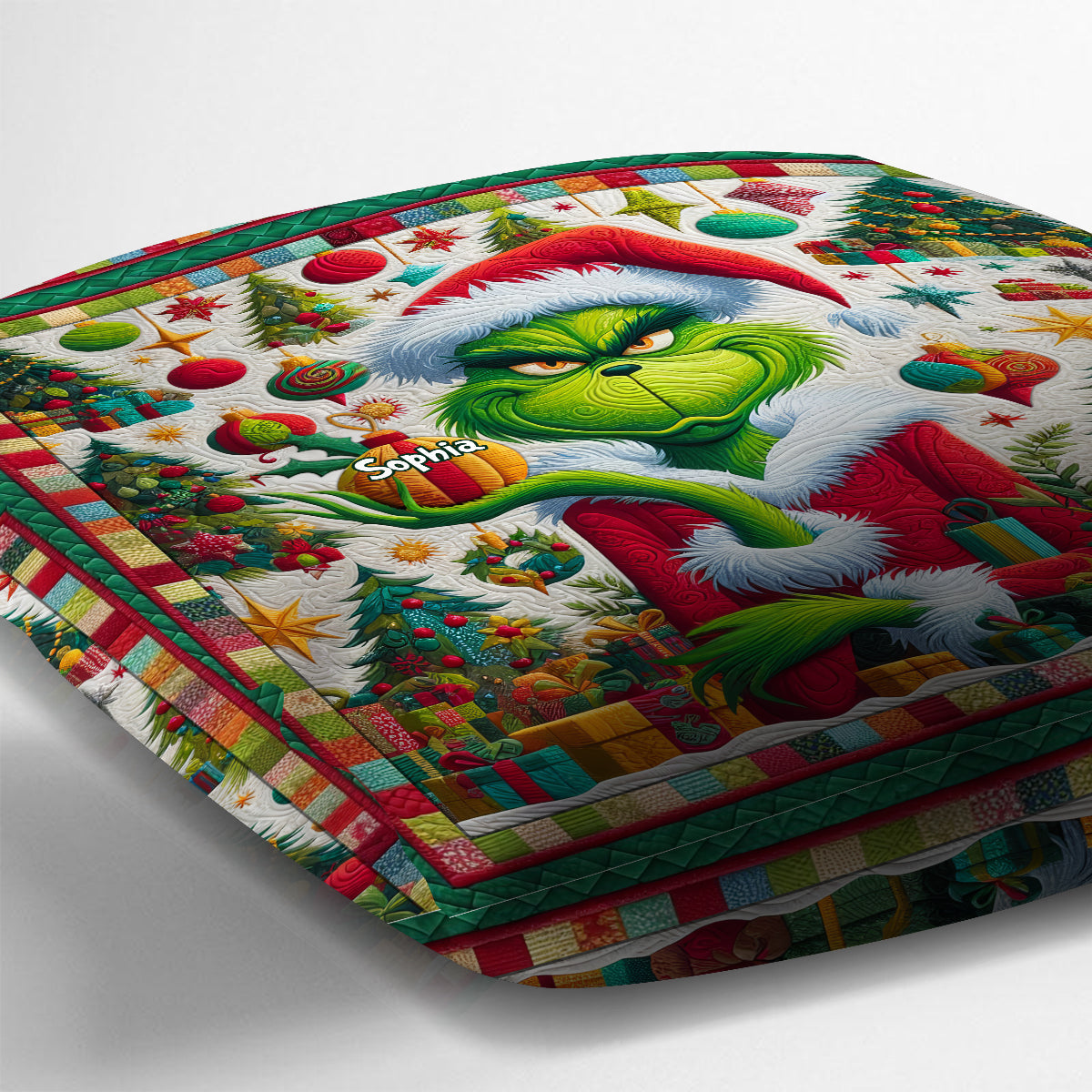 Personalized Grinchmas Throw Pillow Custom Name Christmas Gift
