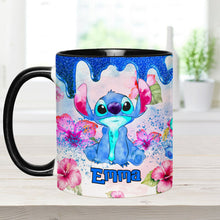 Load image into Gallery viewer, Personalized Ohana Accent Mug Colorful Floral Design Gift
