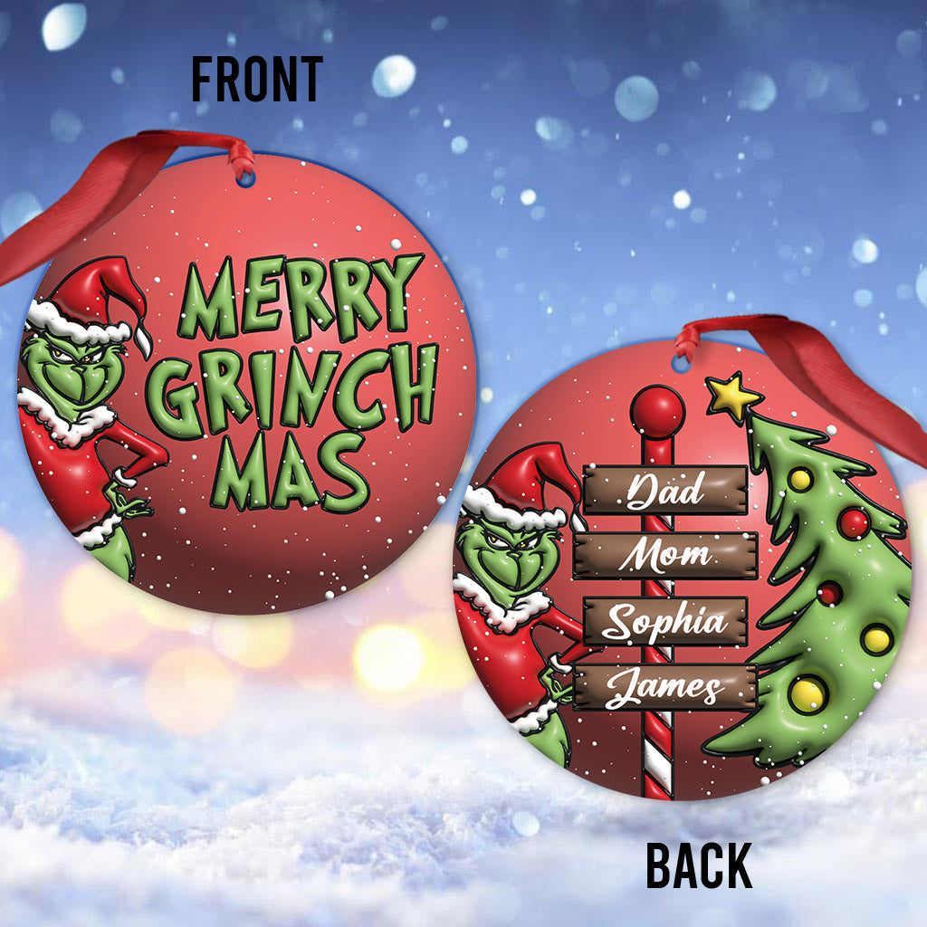 Personalized Merry Grinchmas Christmas Ornament Gift for Family