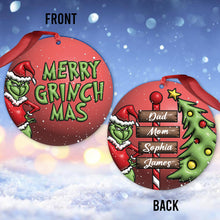 Load image into Gallery viewer, Personalized Merry Grinchmas Christmas Ornament Gift for Family
