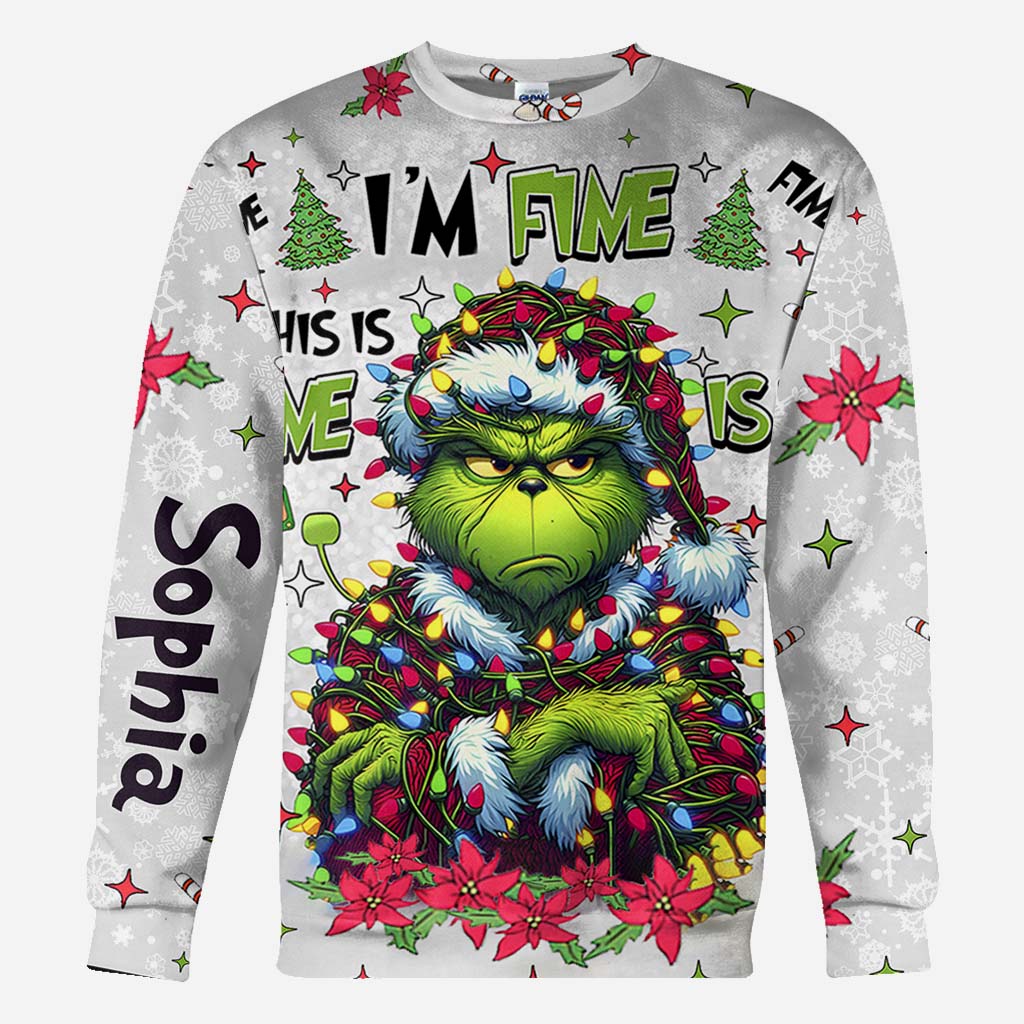 Personalized Christmas All Over Shirt Grinch Design Gift