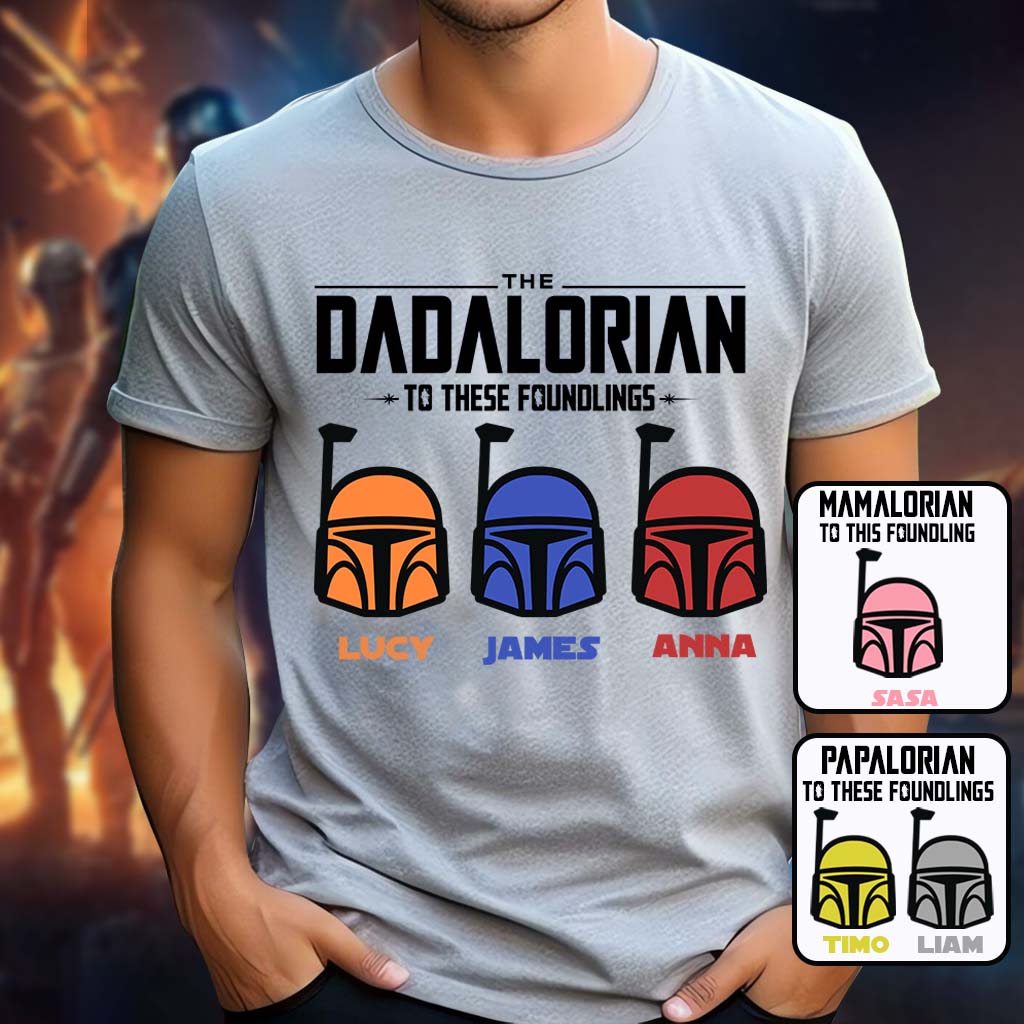 Personalized Dadalorian T-Shirt & Hoodie Gift for Dad | Custom Family Names