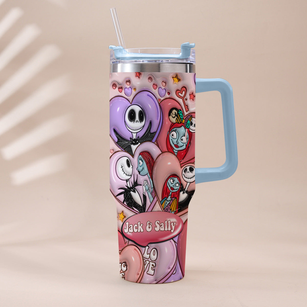 Personalized Tumbler With Handle for Couples | Unique Gift Idea