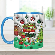 Load image into Gallery viewer, Personalized Christmas Accent Mug Grinch Design Custom Name Gift
