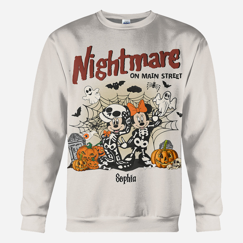 Personalized Nightmare On Main Street Mouse All Over Shirt for Halloween Gift