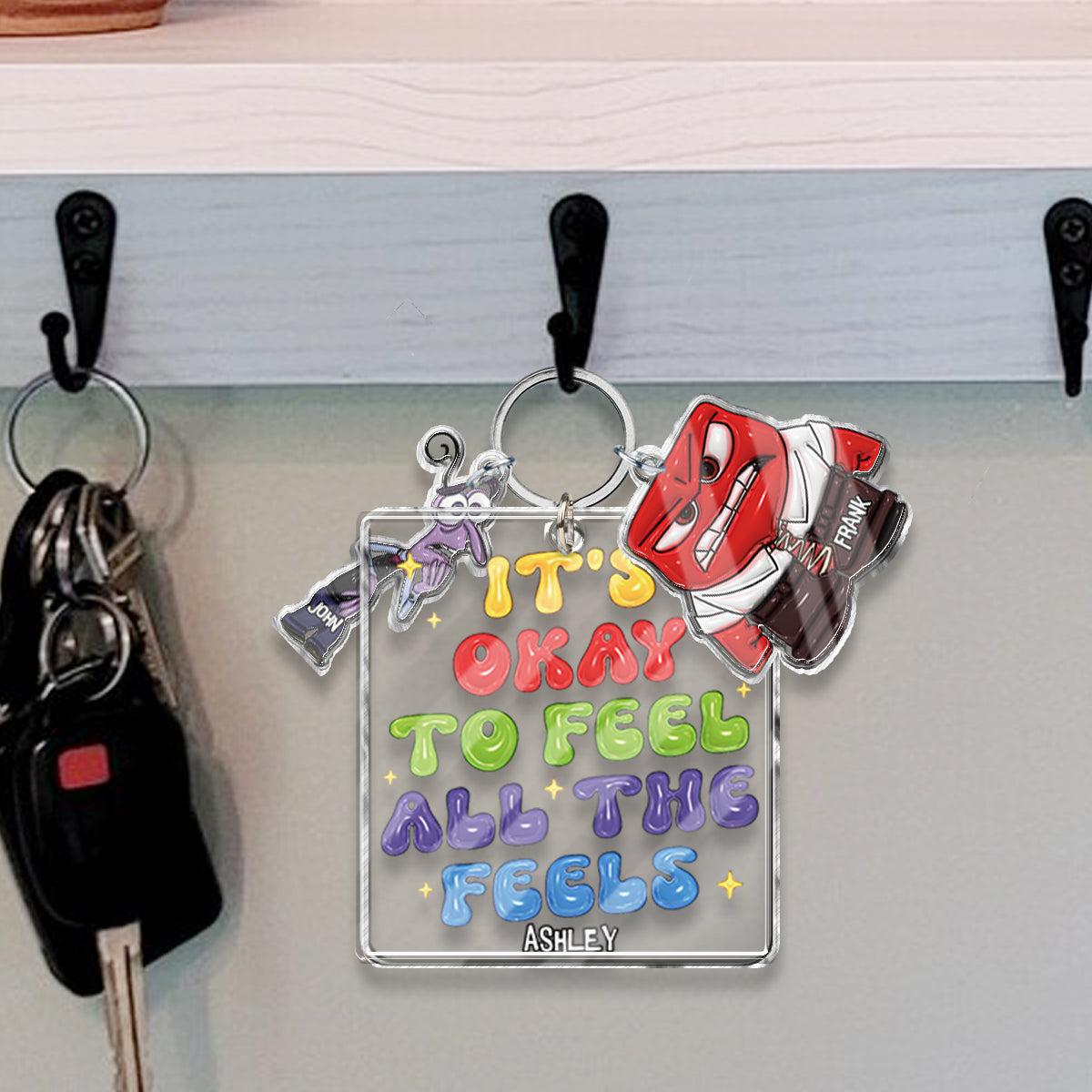 Personalized Acrylic Keychain with Charms for All Occasions