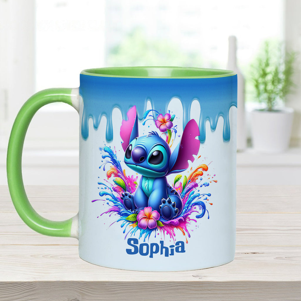 Personalized Blue Ohana Accent Mug Custom Name Gift Idea