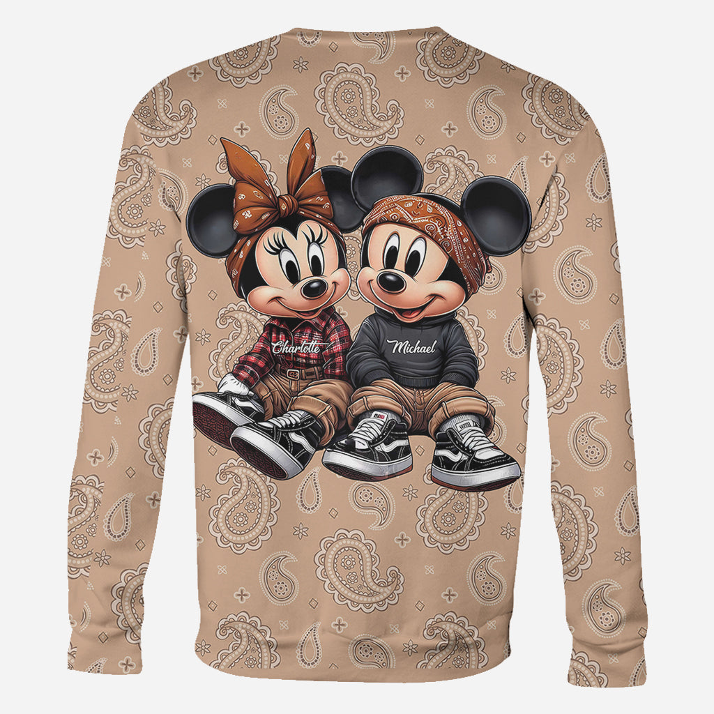 Personalized All Over Shirt Cute Mouse Couple Gift for Anniversary