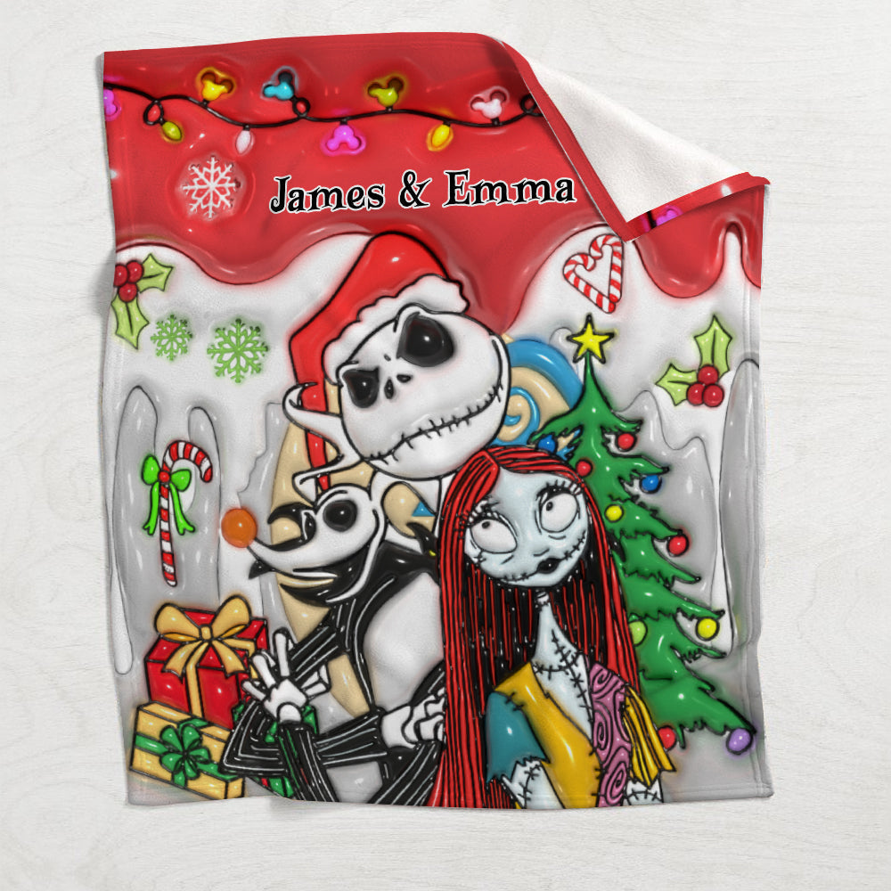 Personalized Nightmare Before Christmas Blanket Custom Name Gift