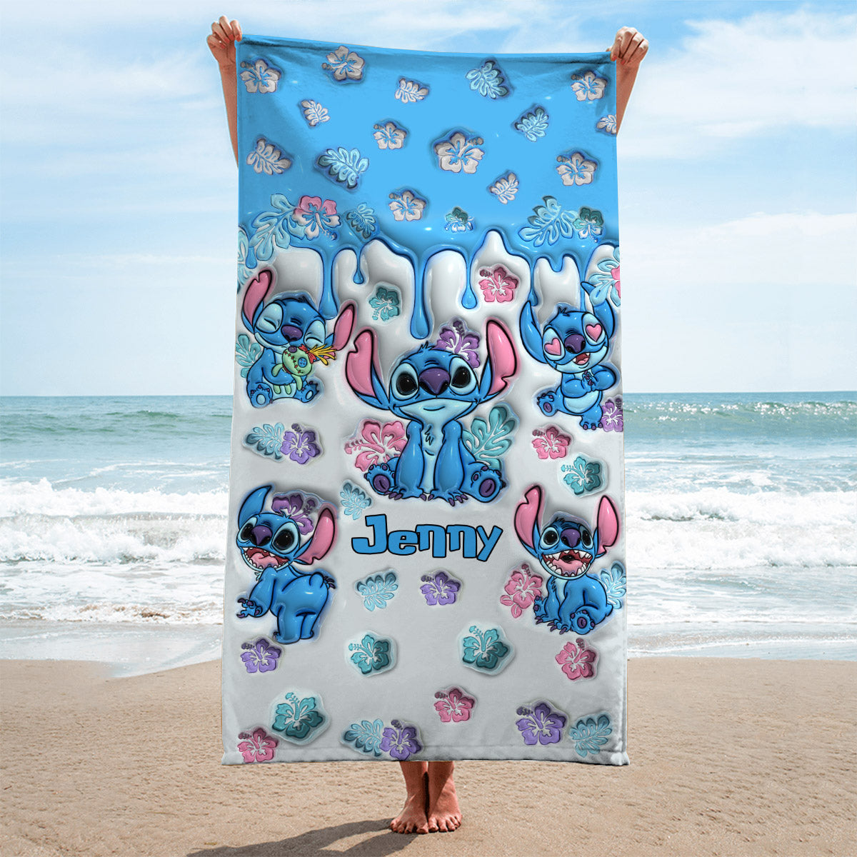 Personalized Ohana Beach Towel Custom Name Gift for Family
