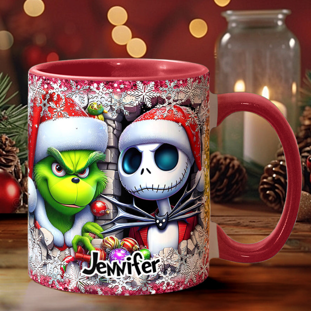 Personalized Nightmare Christmas Accent Mug Custom Name Gift