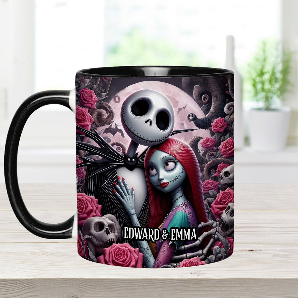 Personalized Nightmare Accent Mug Custom Names Gift for Couples