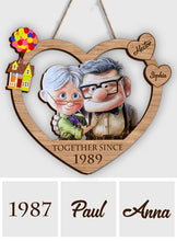 Load image into Gallery viewer, Personalized Heart-Shaped Wood Sign Custom Couple Gift
