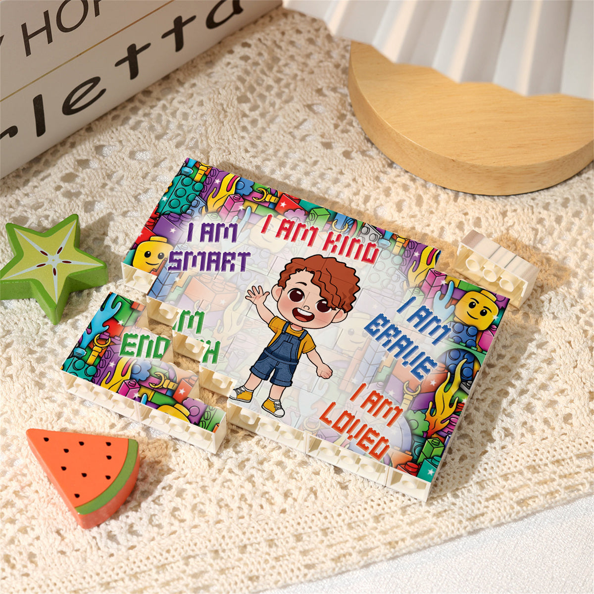 Personalized Kid Building Brick Block Customized Gift Idea