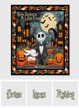 Load image into Gallery viewer, Personalized Halloween Quilt Hello Darkness My Old Friend Gift
