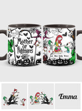 Load image into Gallery viewer, Personalized Nightmare Accent Mug with Custom Names for Mom
