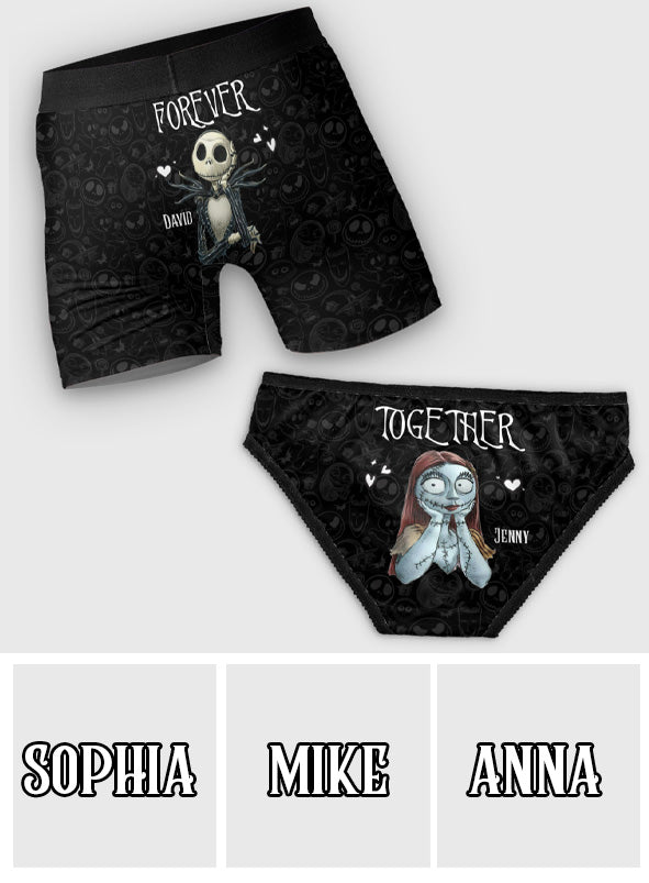 Personalized Lace Border Women Briefs & Men's Boxer Briefs Custom Name Gift for Couples