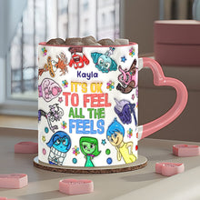 Load image into Gallery viewer, Personalized Heart Handle Mug Custom Name Gift for Mom
