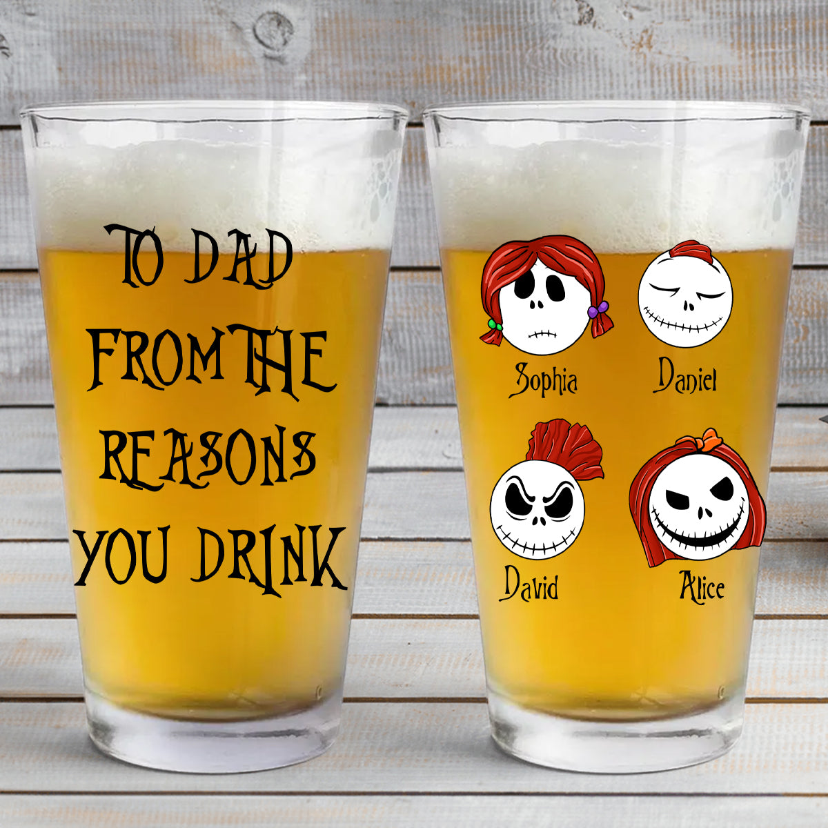 Personalized Beer Glass for Dad Custom Name Gift Idea