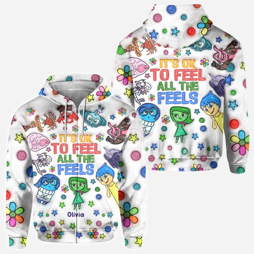 Personalized All Over Shirt with Fun 'All The Feels' Design for Kids