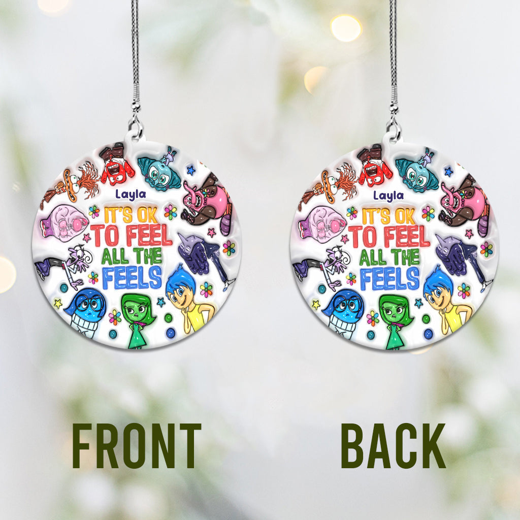 Personalized Acrylic Car Ornament It's Ok To Feel All The Feels Gift for Christmas