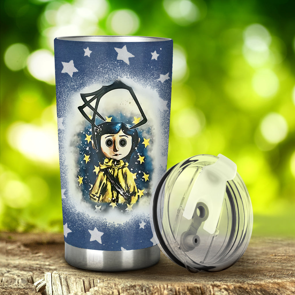 Personalized Coraline Tumbler Custom Name Drinkware Gift