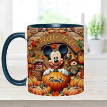 Load image into Gallery viewer, Personalized Hello Fall Accent Mug Custom Name Gift Idea
