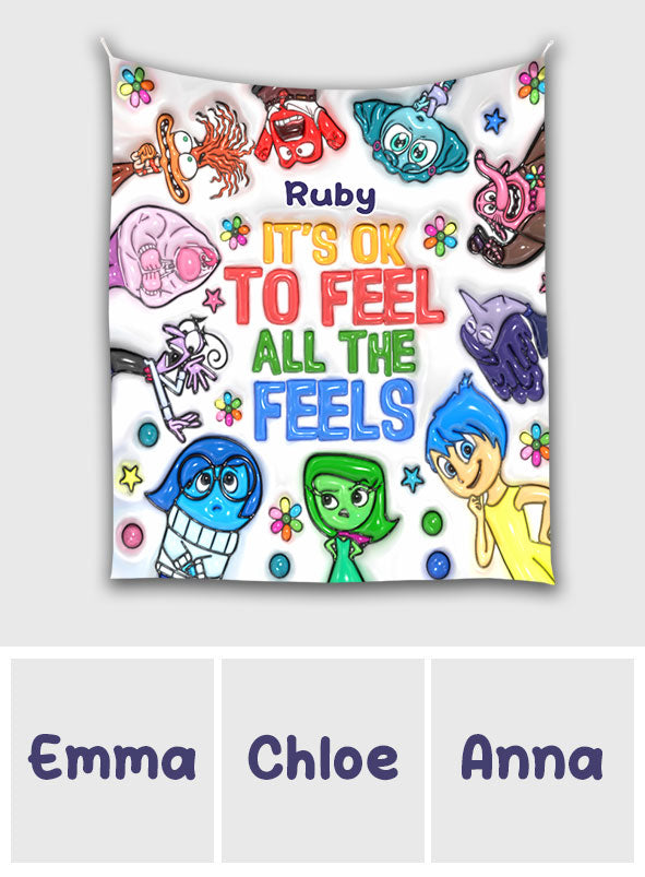 Personalized Wall Tapestry Custom Name It's Ok To Feel All The Feels Gift