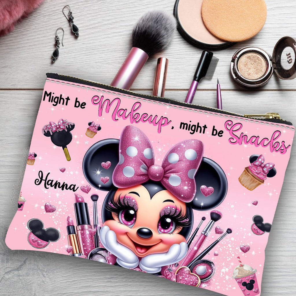 Personalized Makeup and Snacks Pouch Custom Name Gift for Her