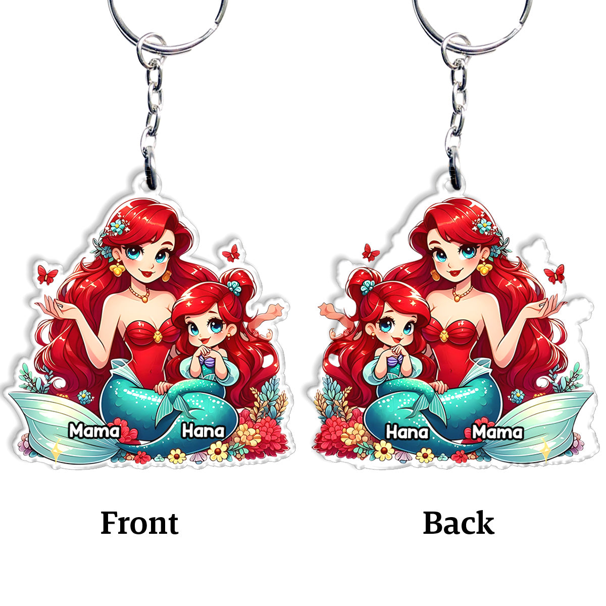 Personalized Mom & Daughter Keychain Custom Name Gift for Mother's Day