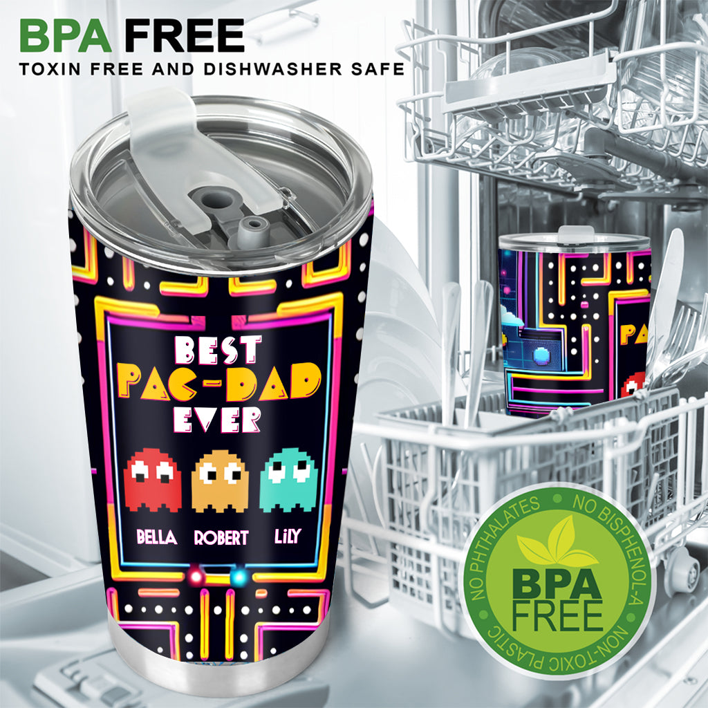 Personalized Best Pac-Dad Ever Tumbler Custom Name Gift for Dad