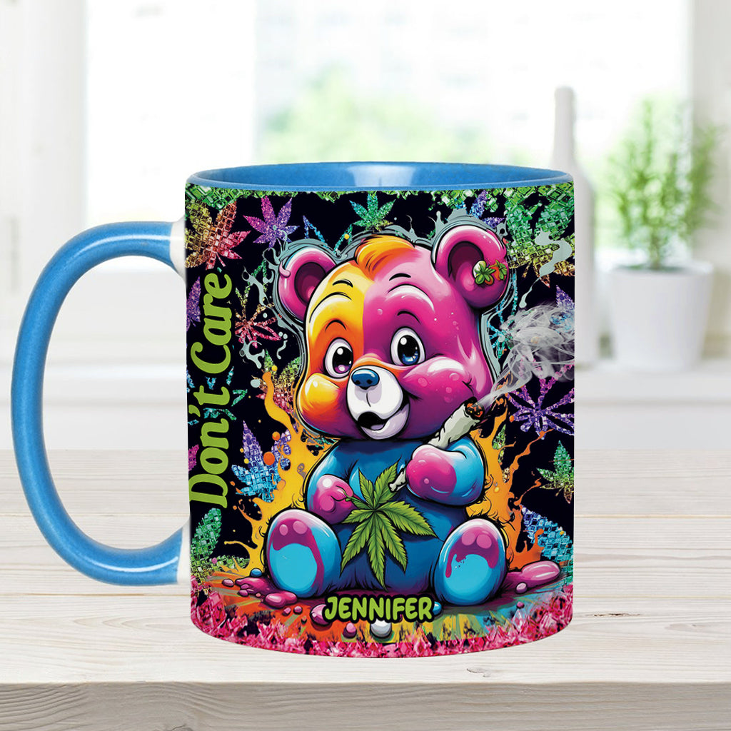 Personalized Don't Care Bear Weed Accent Mug Custom Name Gift