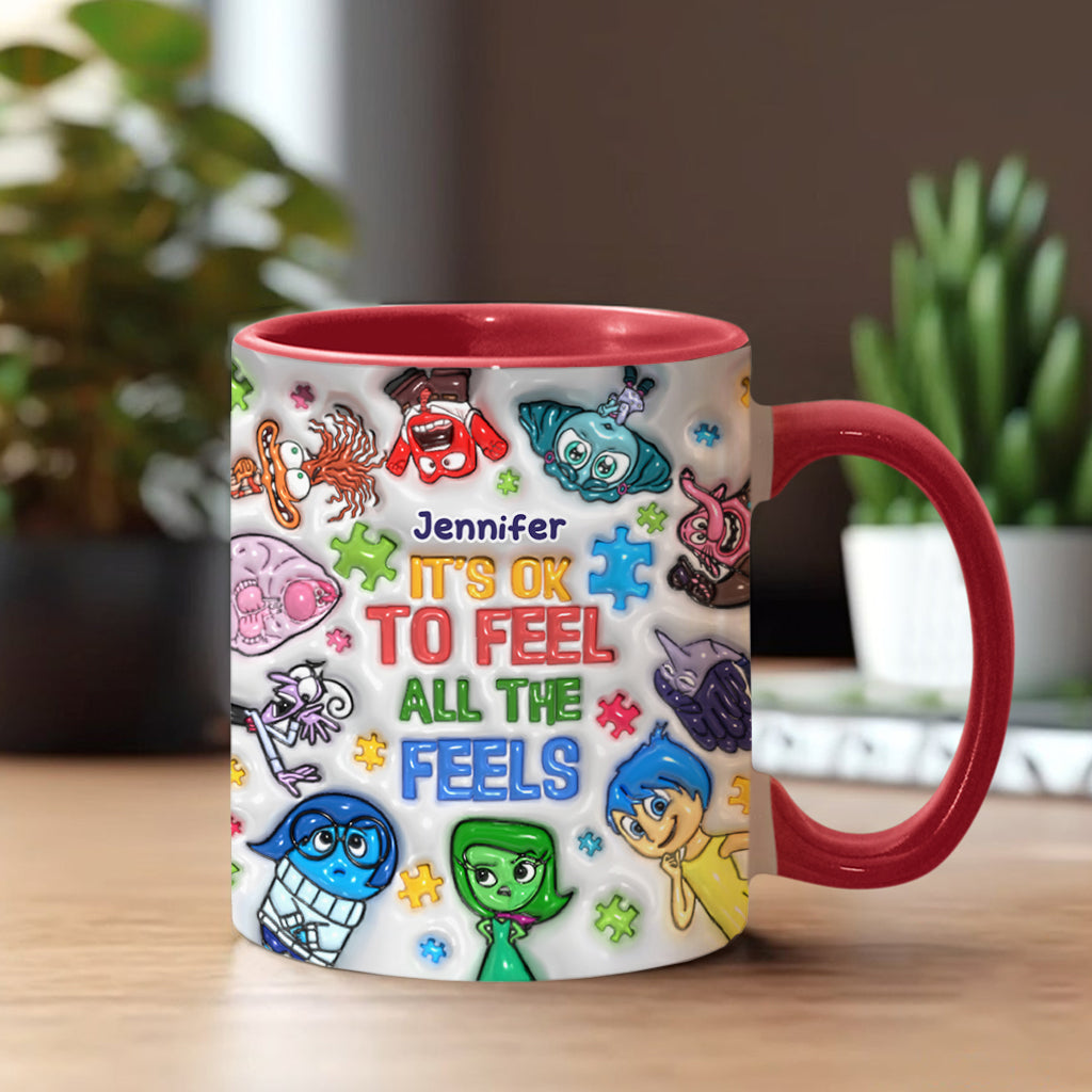 Personalized Autism Awareness Accent Mug Custom Name Gift