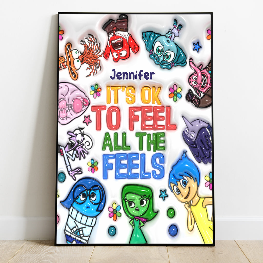 Personalized Canvas Print It's Ok To Feel All The Feels Gift for Kids