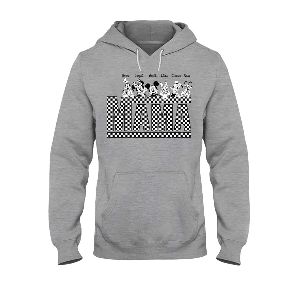 Personalized Vintage Checkered Mouse T-Shirt & Hoodie for Mom and Dad