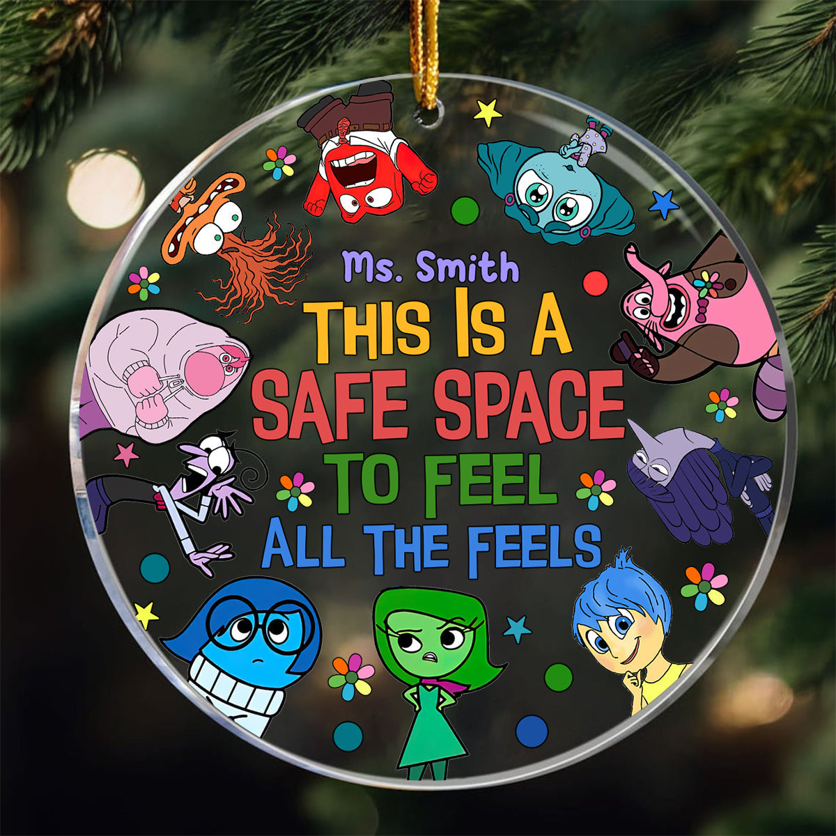 Personalized Transparent Christmas Ornament Safe Space Gift