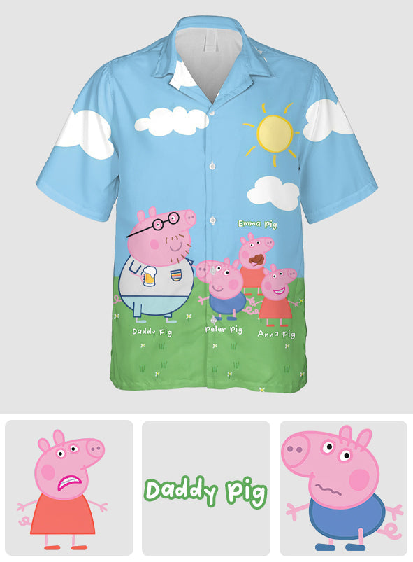 Personalized Daddy Pig Hawaiian Shirt for Dad | Summer Gift