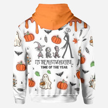 Load image into Gallery viewer, Personalized Autumn Skeleton All Over Shirt Custom Name Halloween Gift
