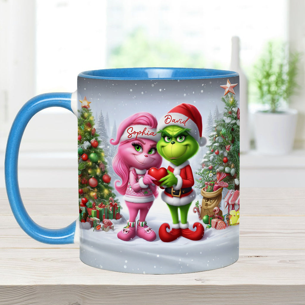 Personalized Merry Grinchmas Accent Mug Custom Name Gift for Christmas