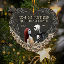 Load image into Gallery viewer, Personalized Nightmare Before Christmas Heart Ornament Custom Names Gift for Couples
