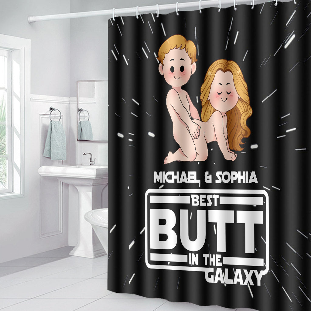 Personalized Bathroom Curtain & Mats Set Custom Name Gift for Couples