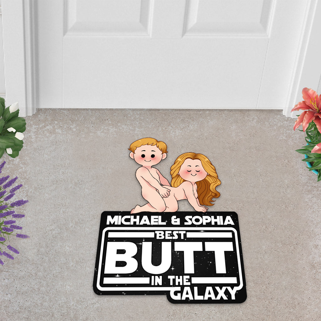 Personalized Best Butt In The Galaxy Shaped Doormat Gift