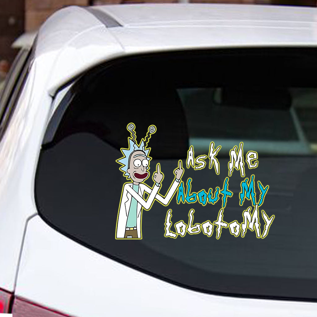 Personalized Science Decal 'Ask Me About My Lobotomy' Custom Design for Car or Laptop